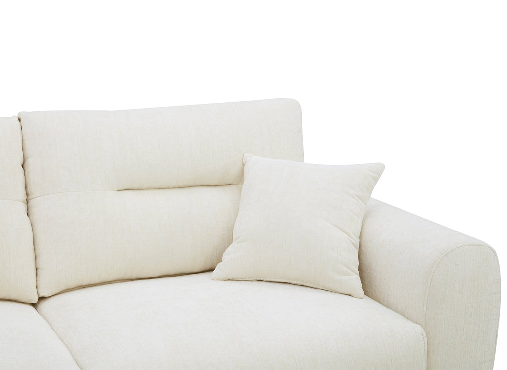 Canapé d'angle en velours chiné beige BALIANE