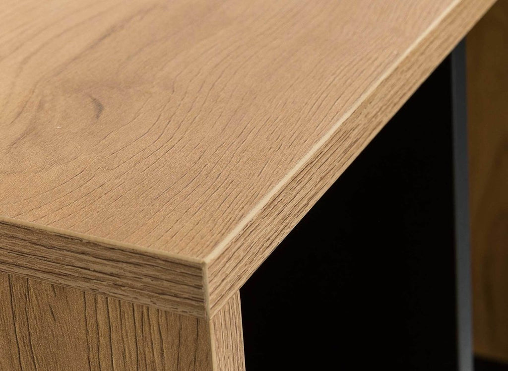 Bibliothèque design en bois noir et chêne 6 niches OFELIA