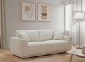 Canapé 3 places en velours chiné beige CARLOTA
