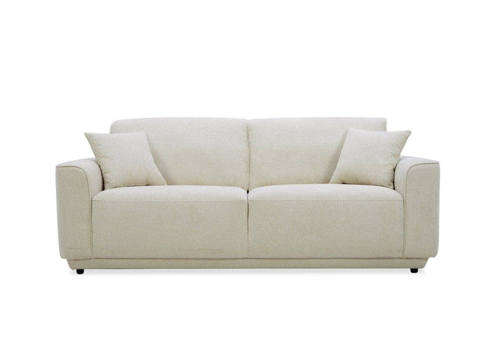 Canapé 3 places en velours chiné beige CARLOTA