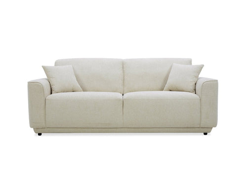 Canapé 3 places en velours chiné beige CARLOTA