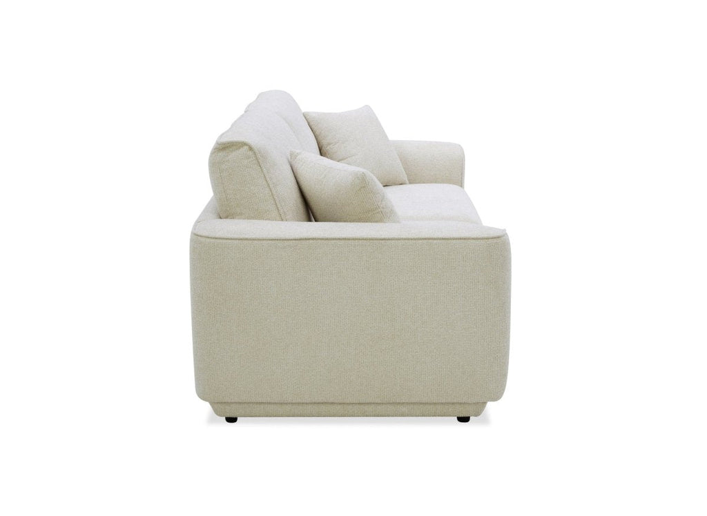 Canapé 3 places en velours chiné beige CARLOTA
