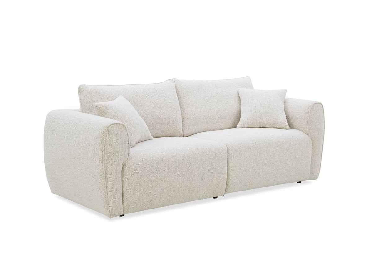 Canapé 3 places en velours texturé beige NALYA