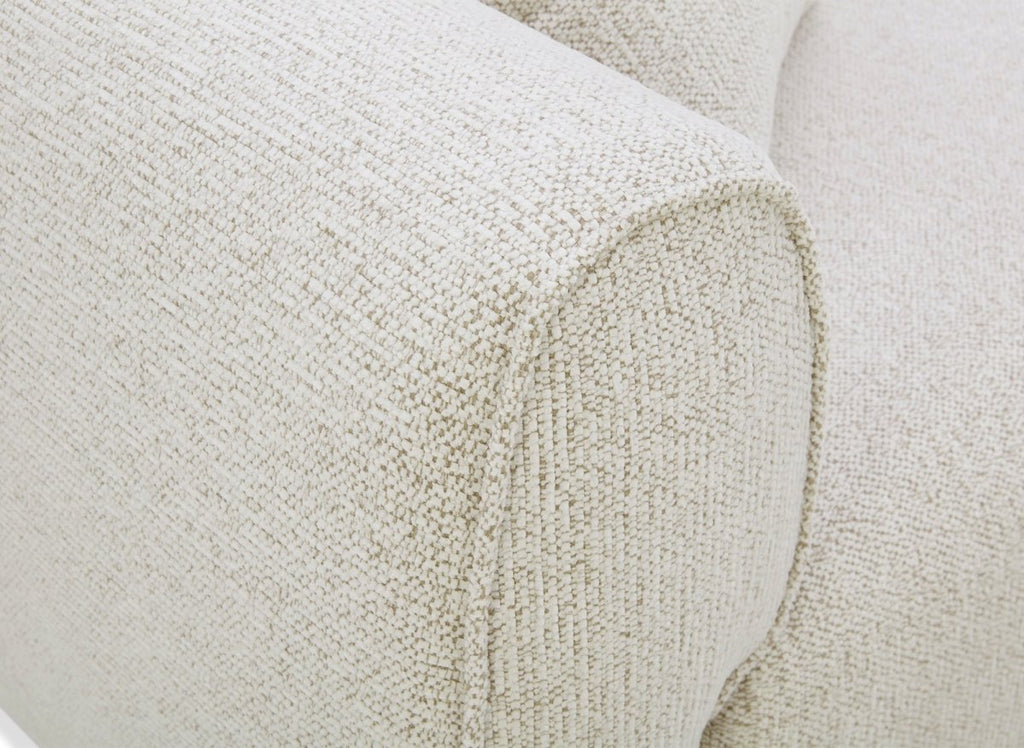 Canapé 3 places en velours texturé beige NALYA