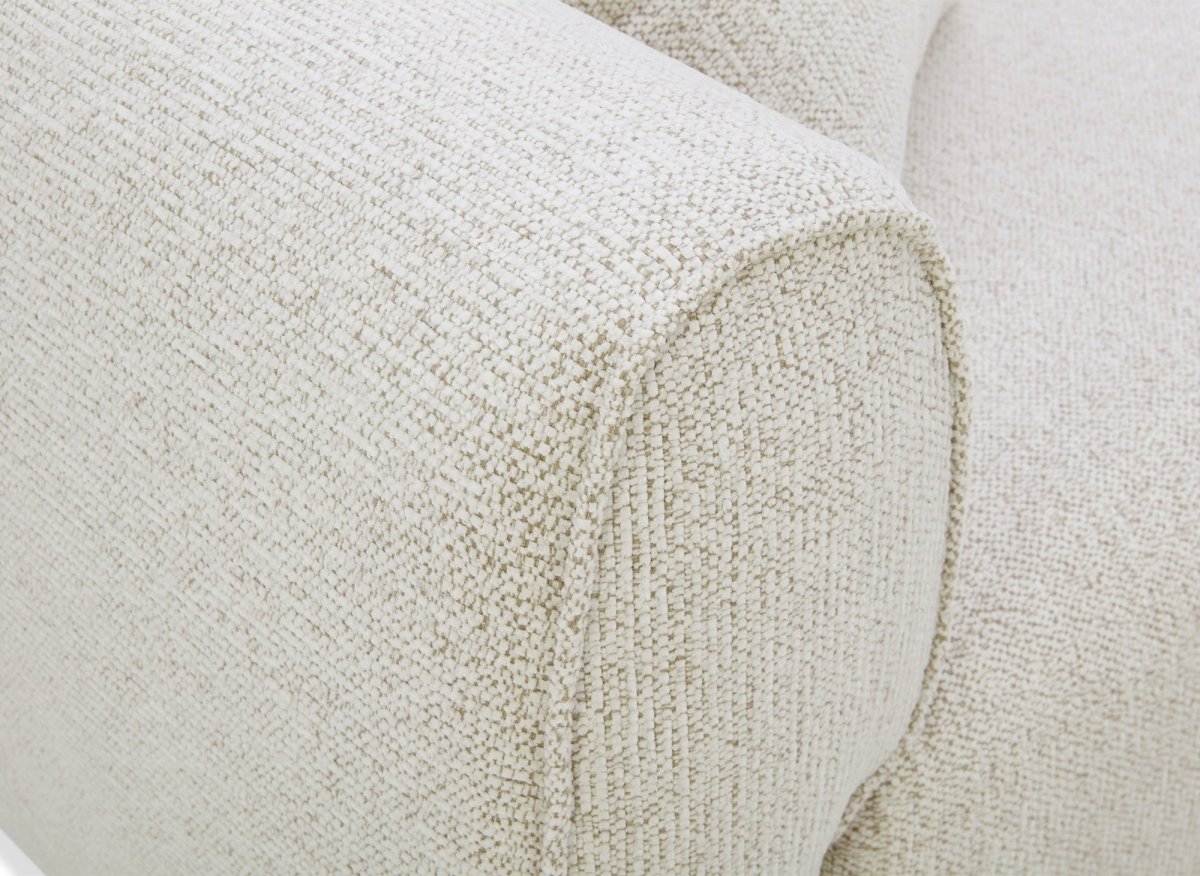 Canapé 3 places en velours texturé beige NALYA