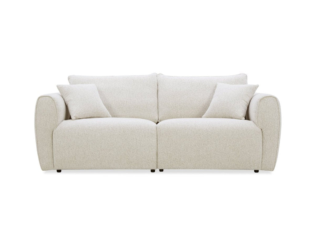 Canapé 3 places en velours texturé beige NALYA