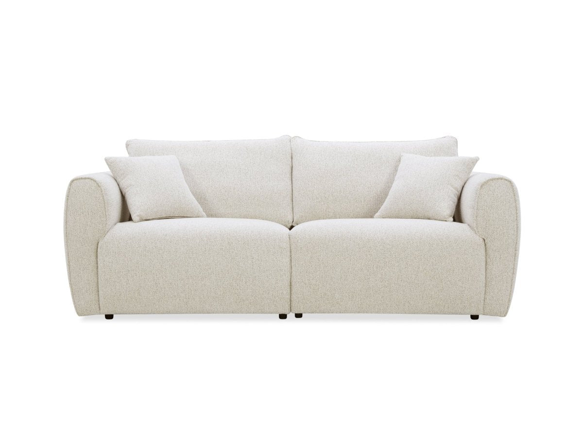 Canapé 3 places en velours texturé beige NALYA