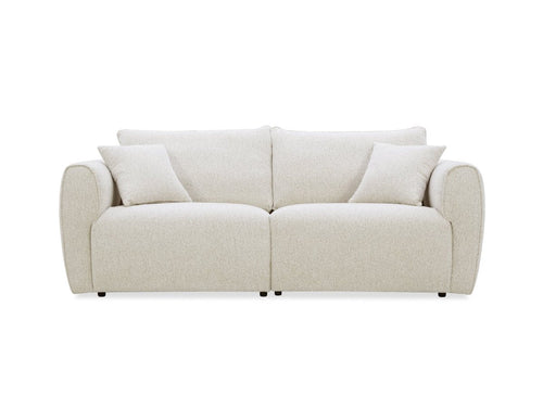 Canapé 3 places en velours texturé beige NALYA