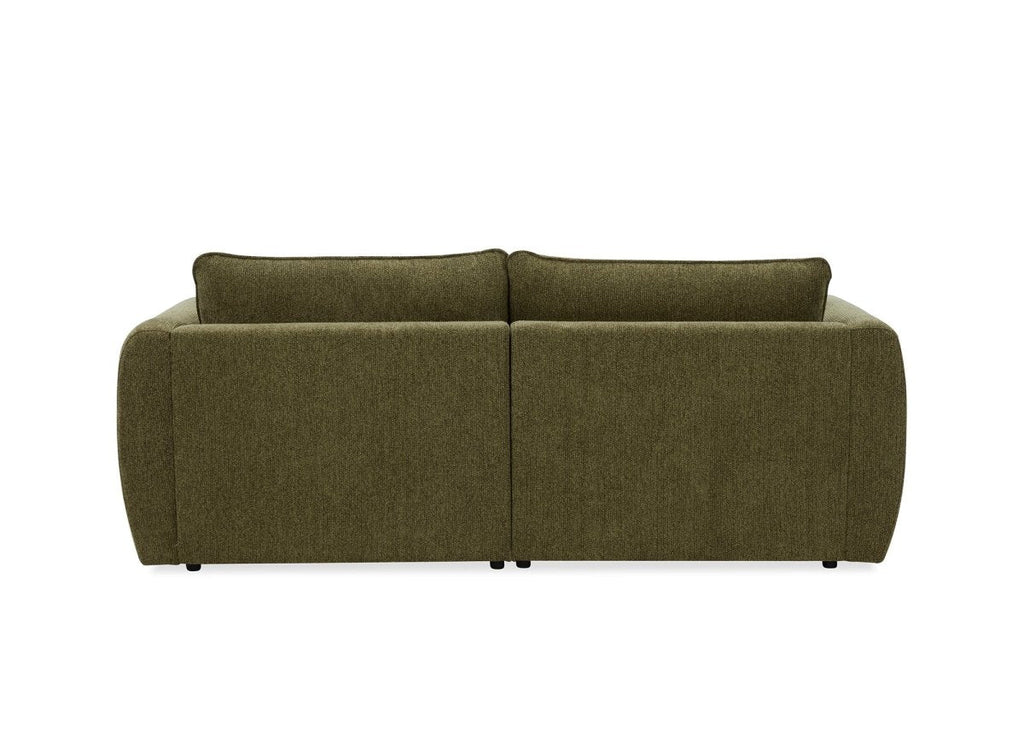 Canapé 3 places en velours texturé vert olive NALYA