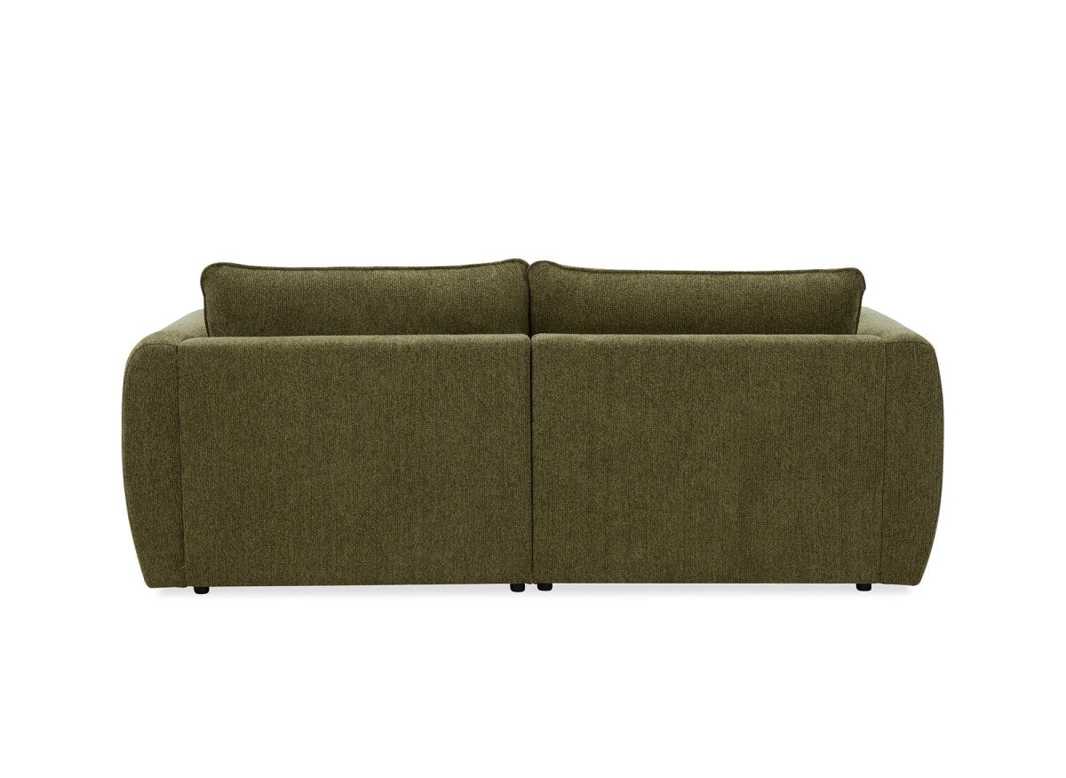 Canapé 3 places en velours texturé vert olive NALYA