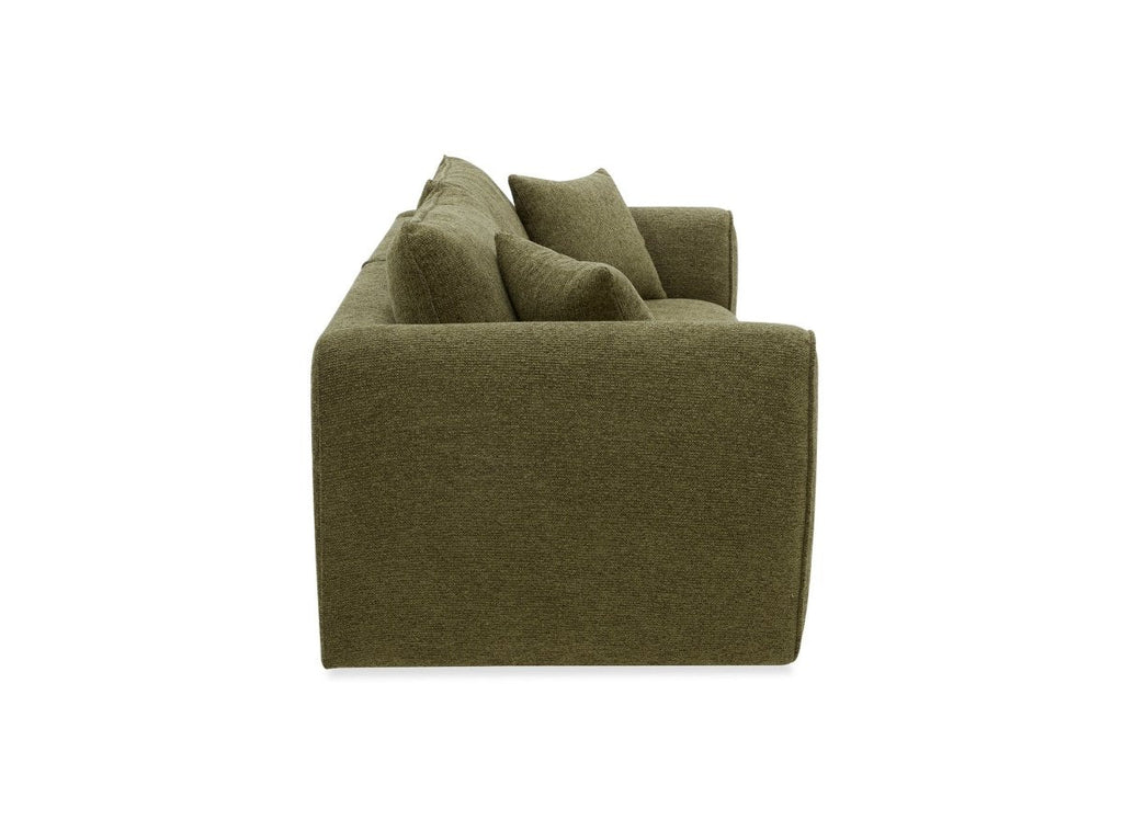 Canapé 3 places en velours texturé vert olive NALYA