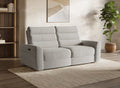Canapé 3 places relax électrique en tissu bouclette beige DAVY