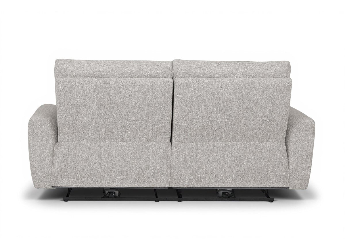 Canapé 3 places relax électrique en tissu bouclette beige DAVY