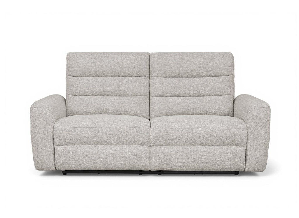 Canapé 3 places relax électrique en tissu bouclette beige DAVY