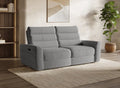 Canapé 3 places relax électrique en tissu bouclette gris DAVY