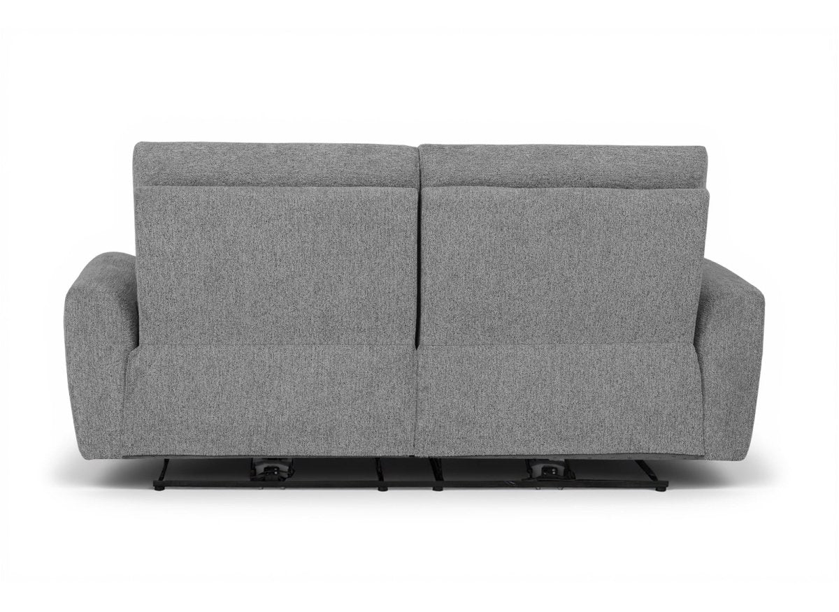 Canapé 3 places relax électrique en tissu bouclette gris DAVY