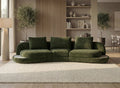 Canapé 4 places en velours tissé vert olive DARIUS