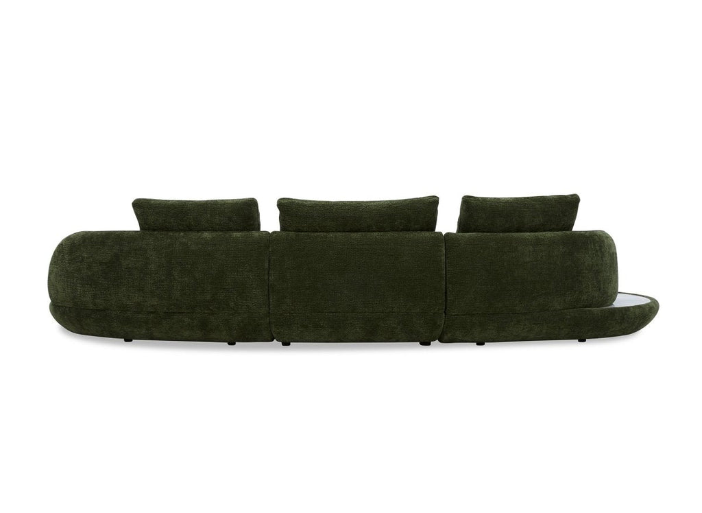 Canapé 4 places en velours tissé vert olive DARIUS