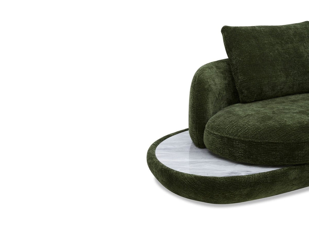 Canapé 4 places en velours tissé vert olive DARIUS