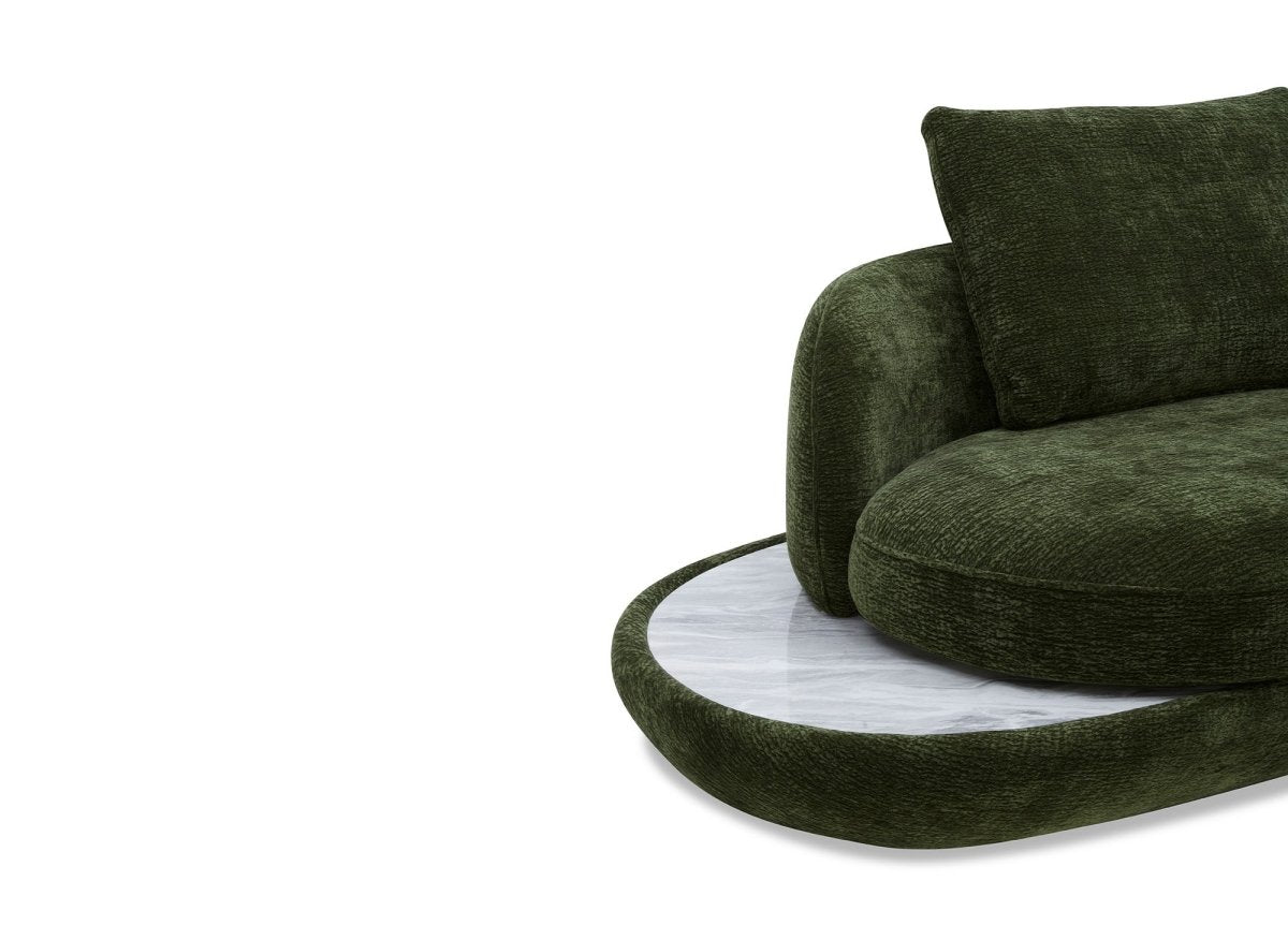 Canapé 4 places en velours tissé vert olive DARIUS