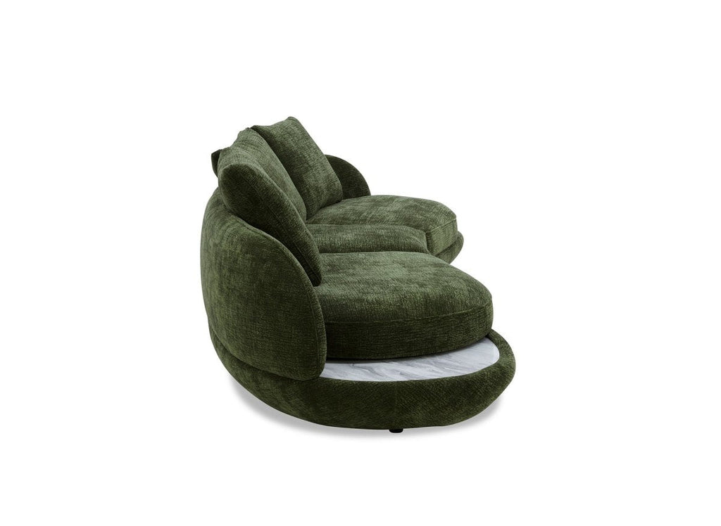 Canapé 4 places en velours tissé vert olive DARIUS