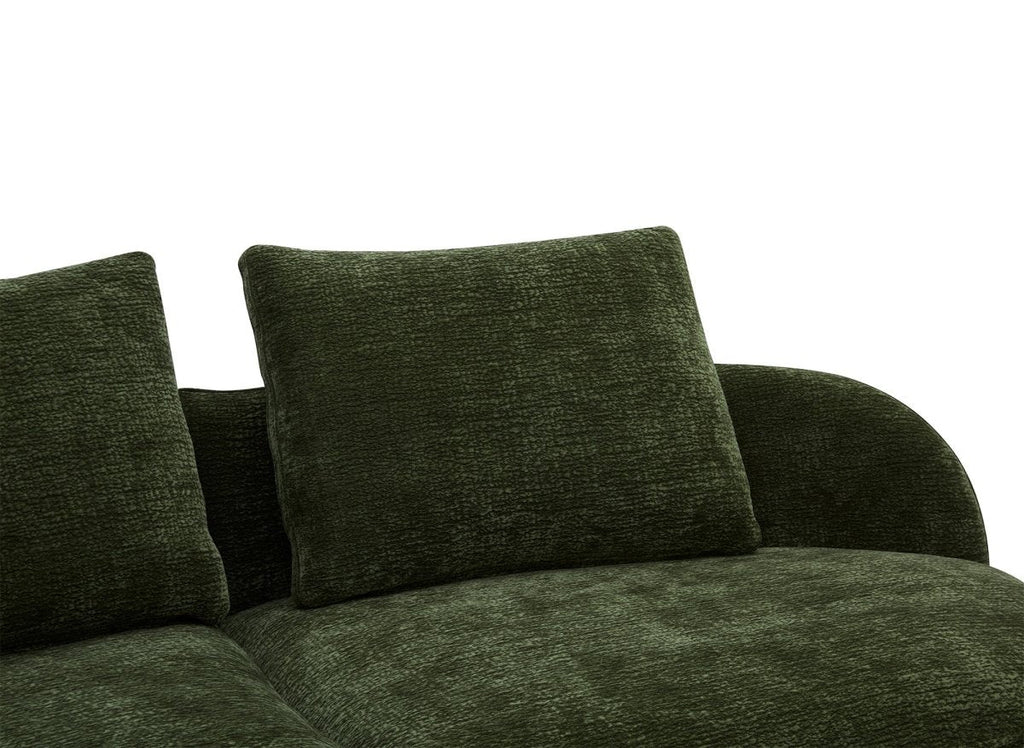 Canapé 4 places en velours tissé vert olive DARIUS