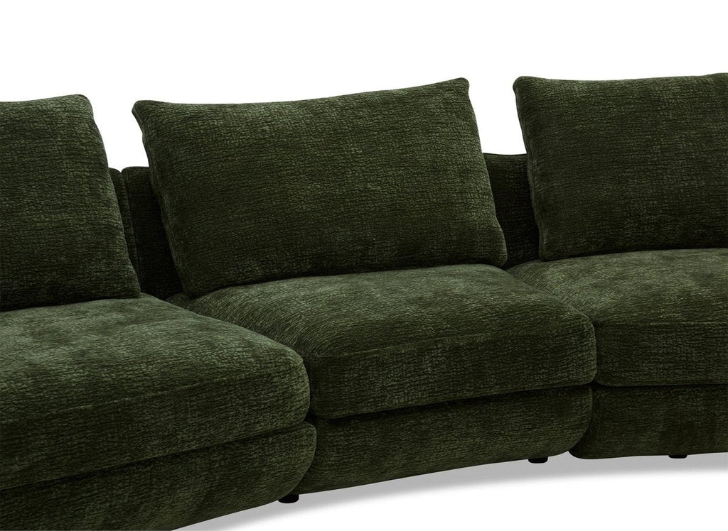 Canapé 4 places en velours tissé vert olive DARIUS