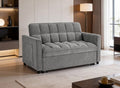 Canapé convertible 2 places en velours texturé gris JASPER