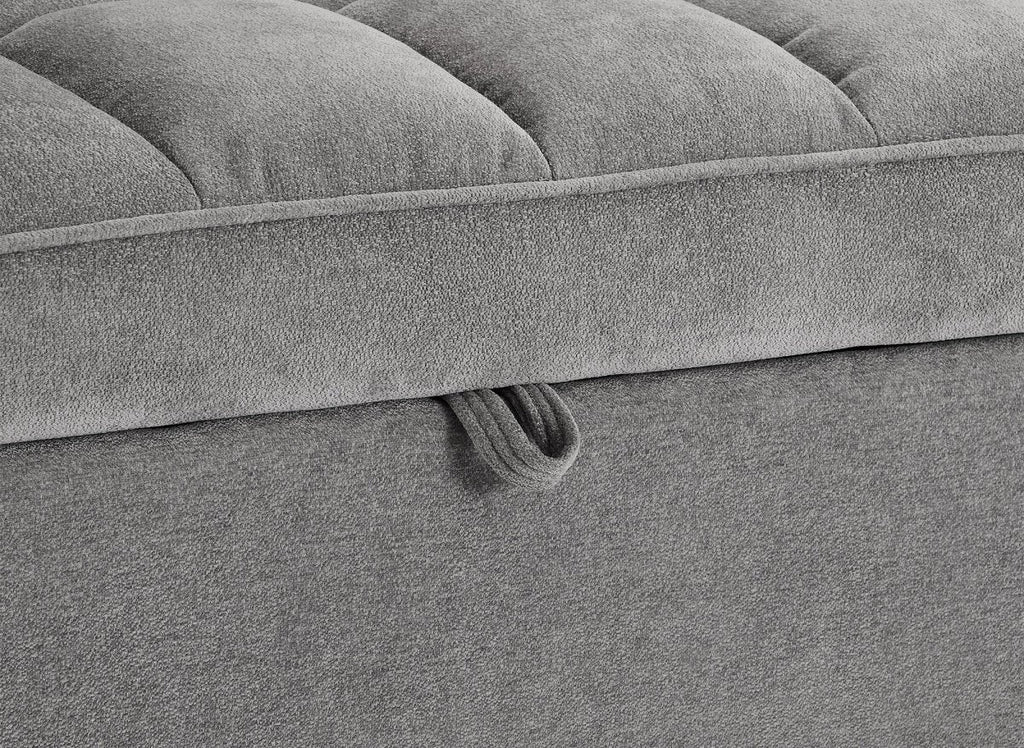 Canapé convertible 2 places en velours texturé gris JASPER