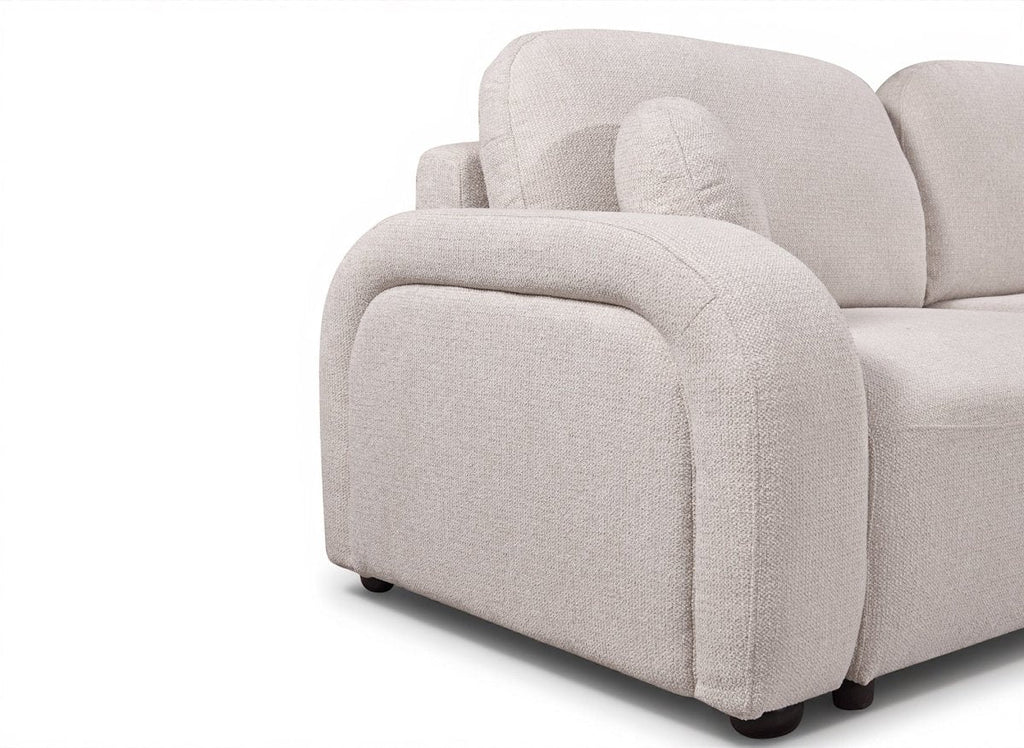 Canapé convertible 3 places en tissu texturé beige MAYORA