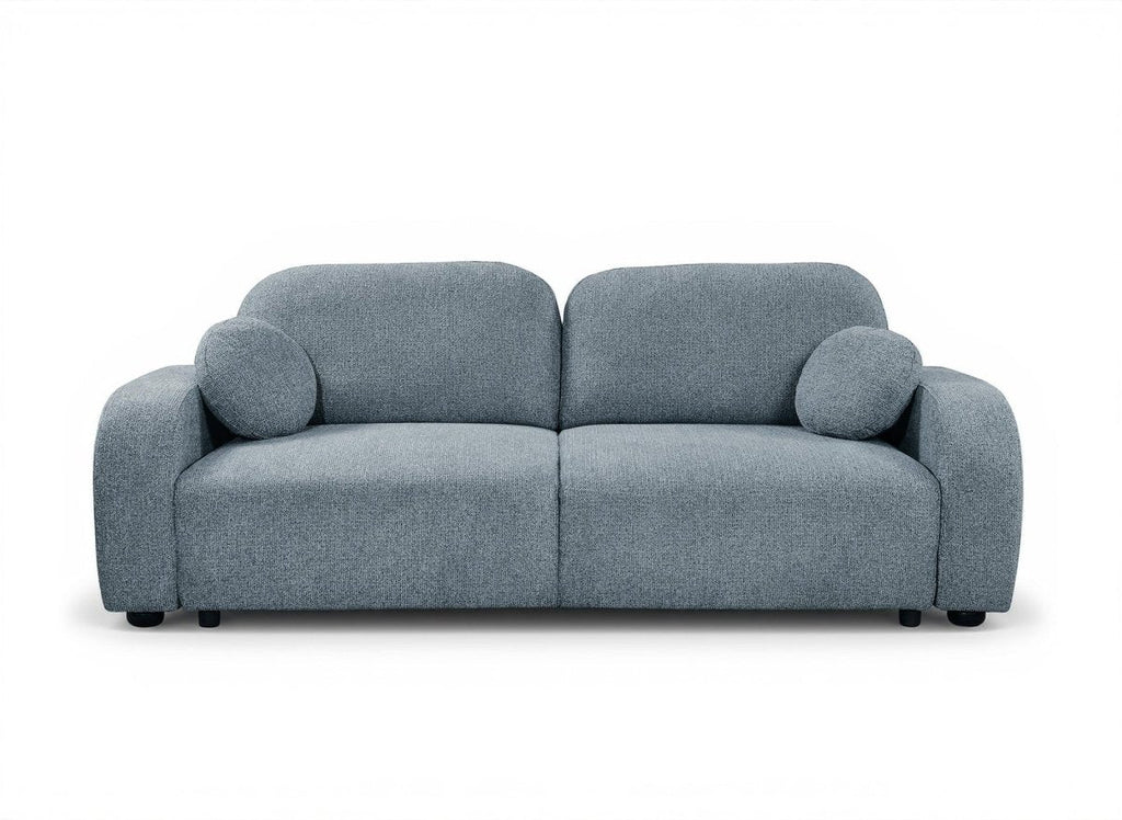 Canapé convertible 3 places en tissu texturé bleu MAYORA