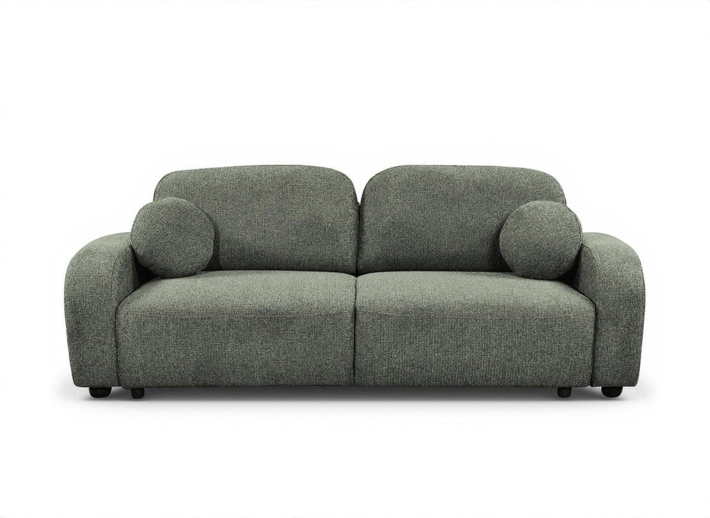 Canapé convertible 3 places en tissu texturé vert MAYORA