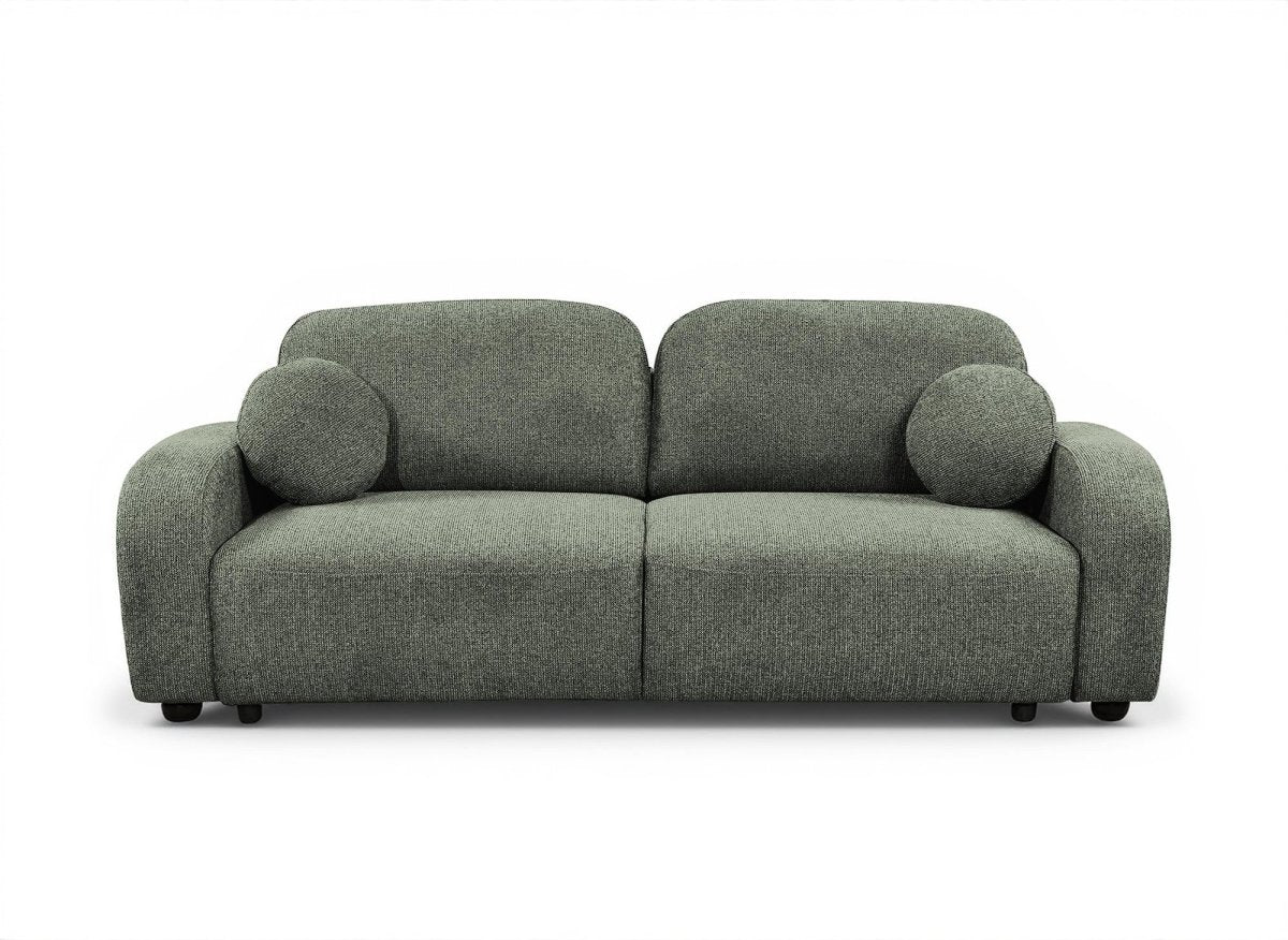 Canapé convertible 3 places en tissu texturé vert MAYORA