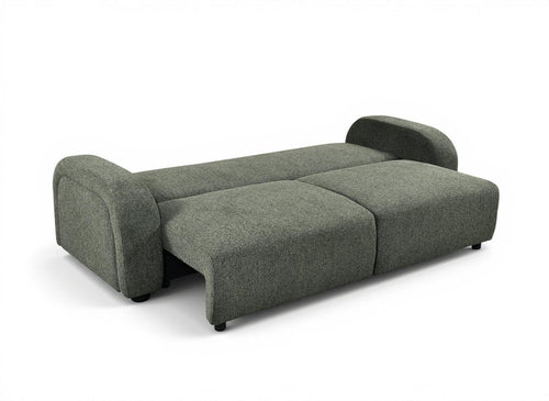 Canapé convertible 3 places en tissu texturé vert MAYORA