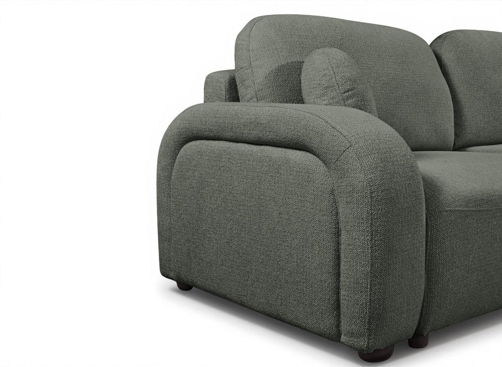 Canapé convertible 3 places en tissu texturé vert MAYORA