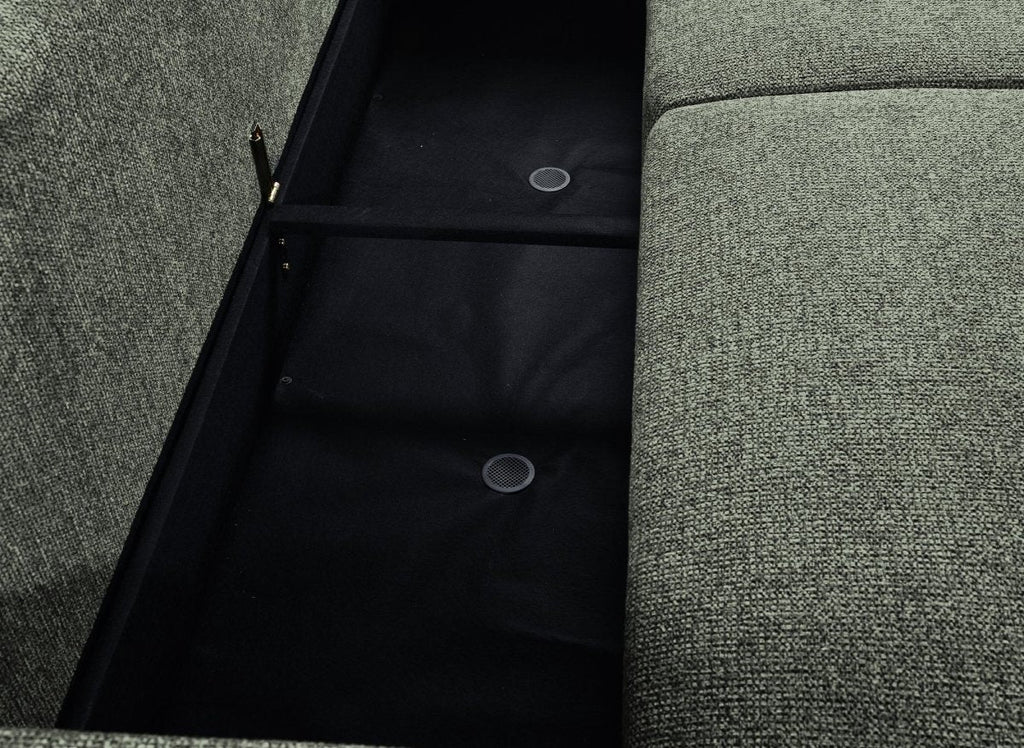 Canapé convertible 3 places en tissu texturé vert MAYORA