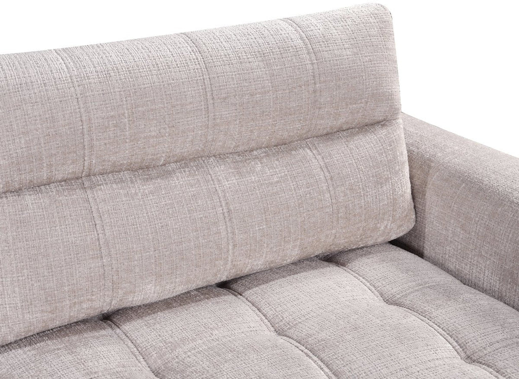 Canapé convertible avec coffre 3 places en velours chiné beige RALYA