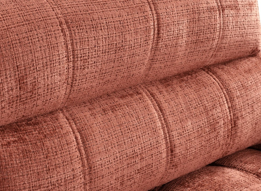 Canapé convertible avec coffre 3 places en velours chiné terracotta RALYA