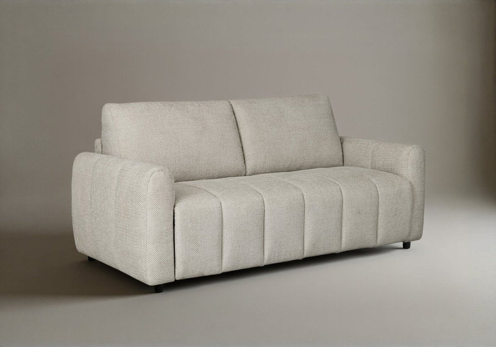 Canapé convertible express 3 places en tissu beige ISANDRO