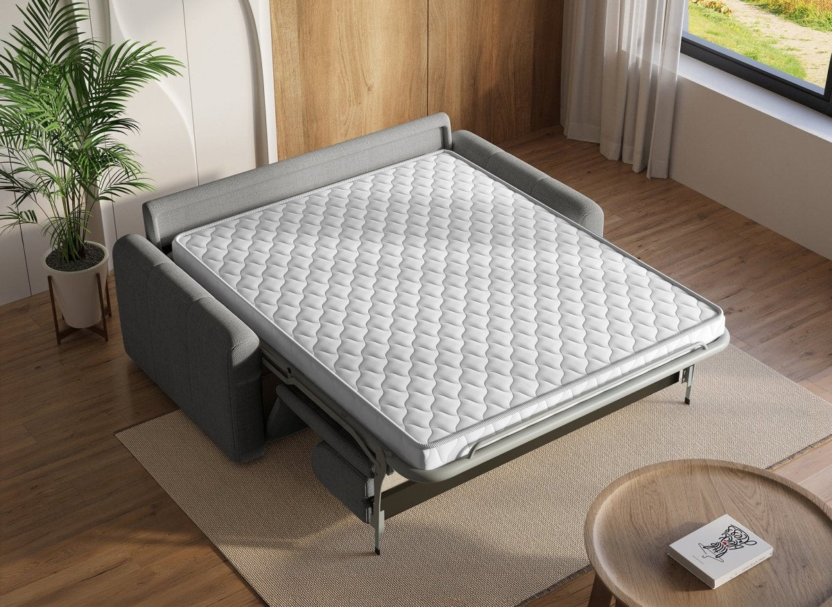 Canapé convertible express 3 places en tissu gris ISANDRO