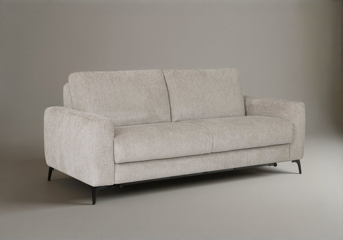Canapé convertible express 3 places en velours chiné beige NONA