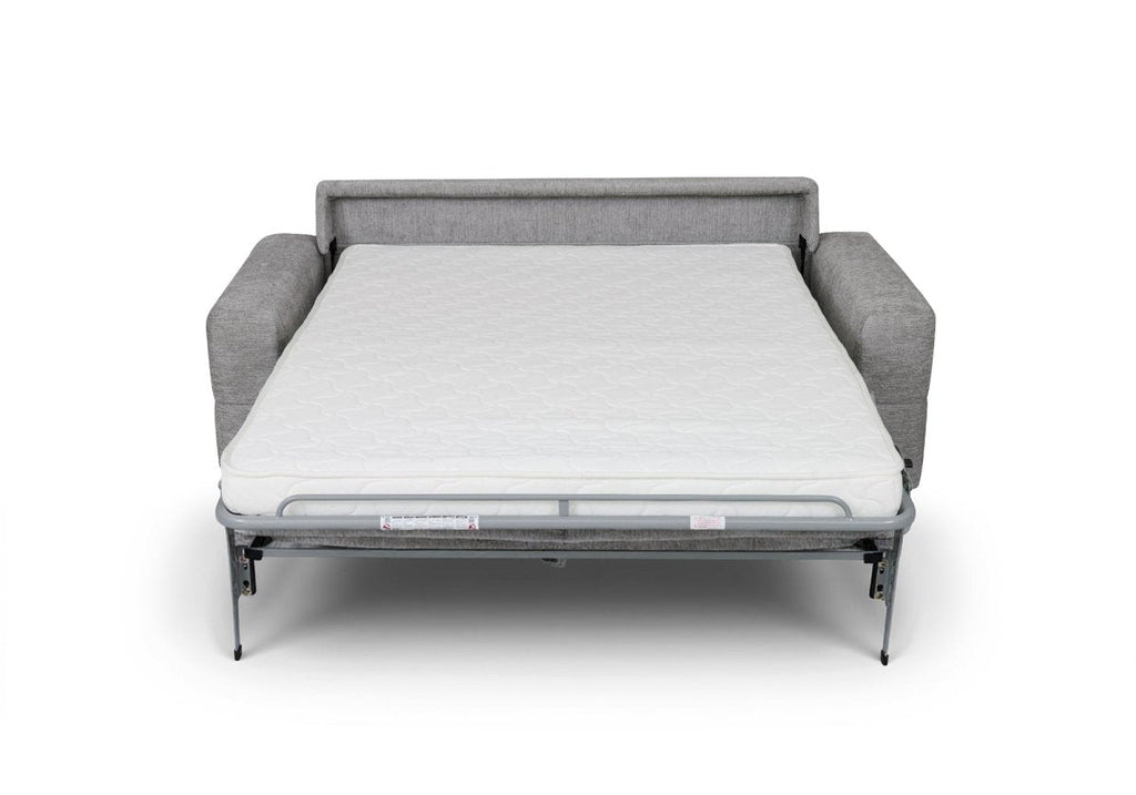 Canapé convertible express 3 places en velours chiné gris clair AMAURY