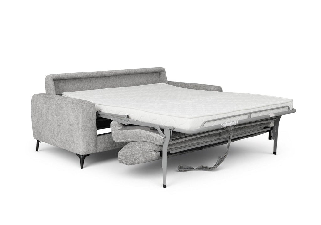 Canapé convertible express 3 places en velours chiné gris clair NONA