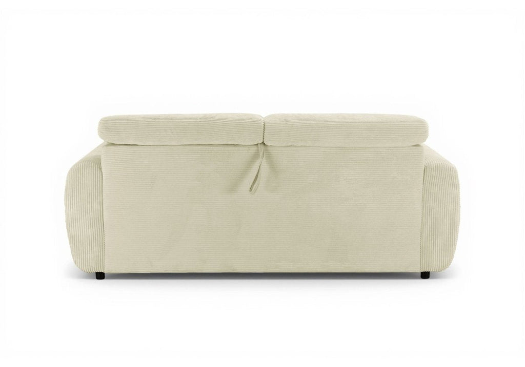 Canapé convertible express 3 places en velours côtelé beige TOGO