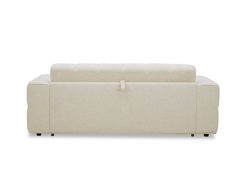 Canapé convertible express 3 places en velours texturé beige BASILE