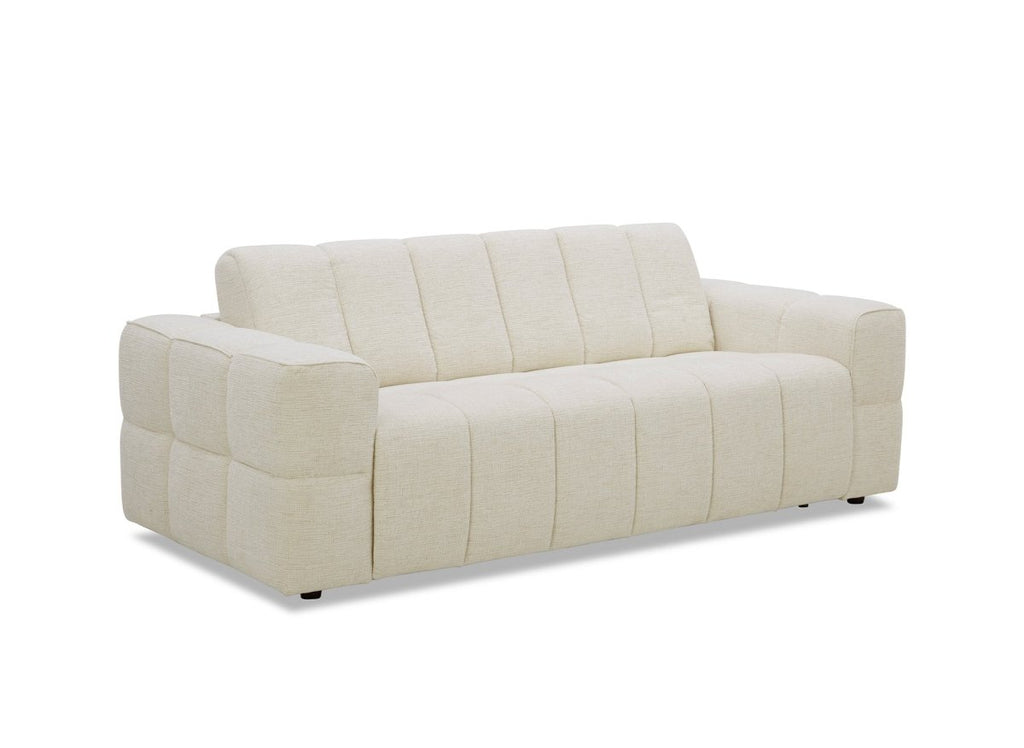Canapé convertible express 3 places en velours texturé beige BASILE