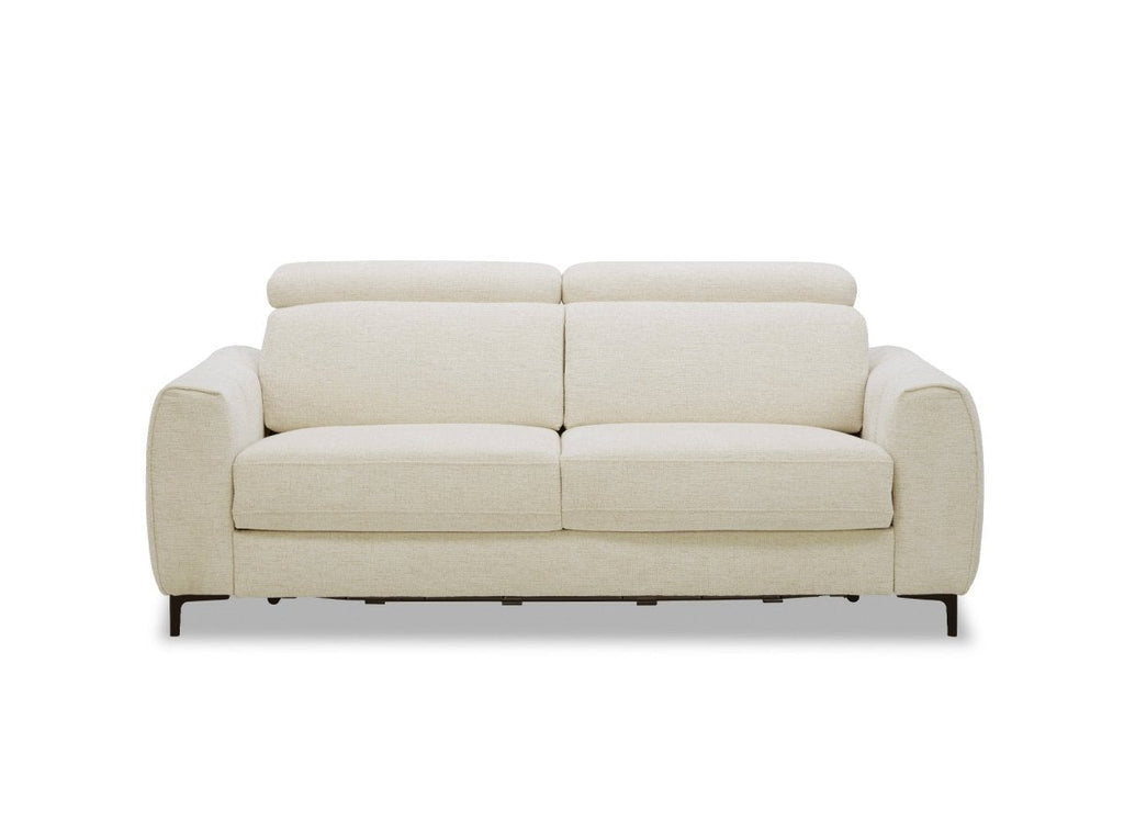 Canapé convertible express 3 places en velours texturé beige CALEB