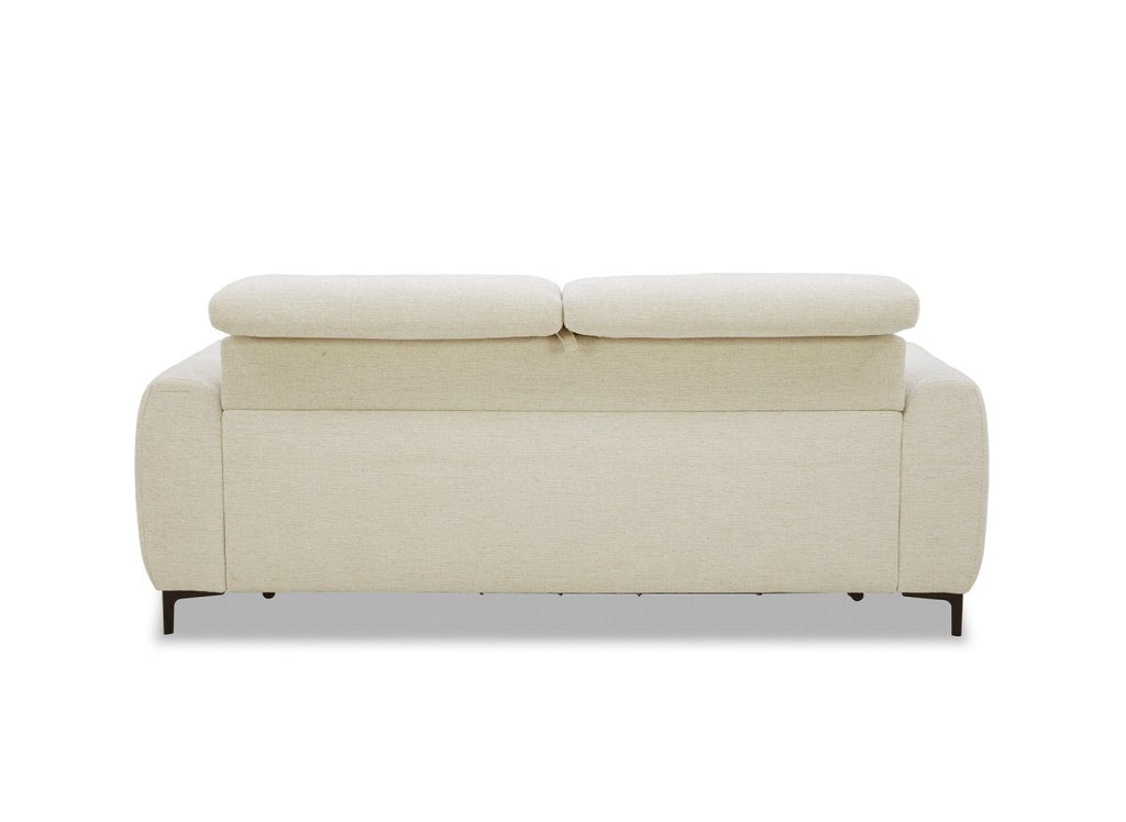 Canapé convertible express 3 places en velours texturé beige CALEB