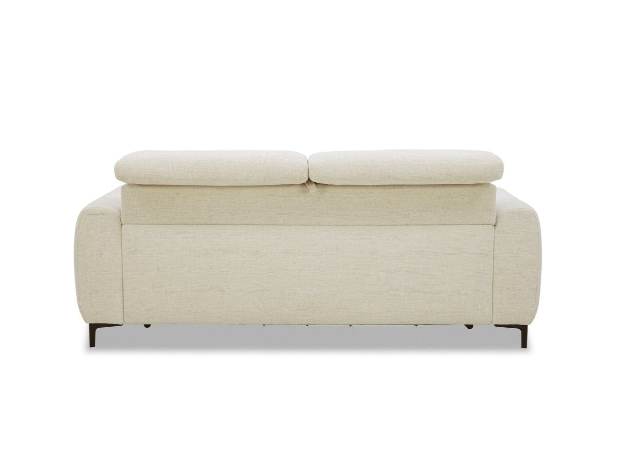 Canapé convertible express 3 places en velours texturé beige CALEB