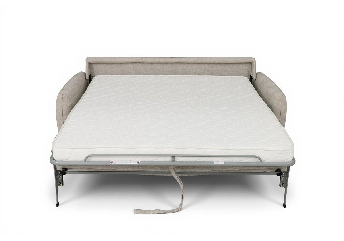 Canapé convertible express 3 places en velours texturé beige CHIARA
